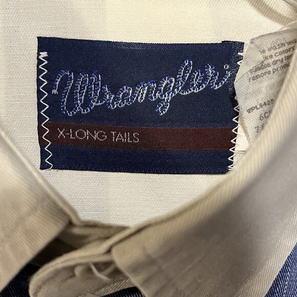 Vtg Wranglers Men’s Brushpopper Button Denim Striped Shirt 40’s-60’s 16.5x36 - Picture 7 of 16